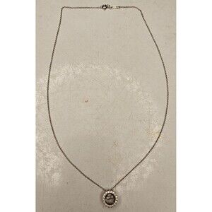 Floating Diamond Halo CZ 18" 925 Sterling Silver Necklace